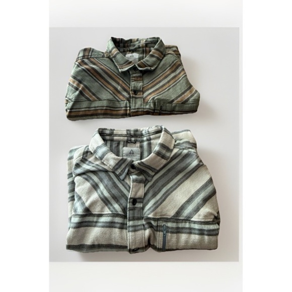 Ascend LOT OF 2!  Shirt Mens 2XL  Plaid Button Up Long Sleeve Outdoor Fishing‎